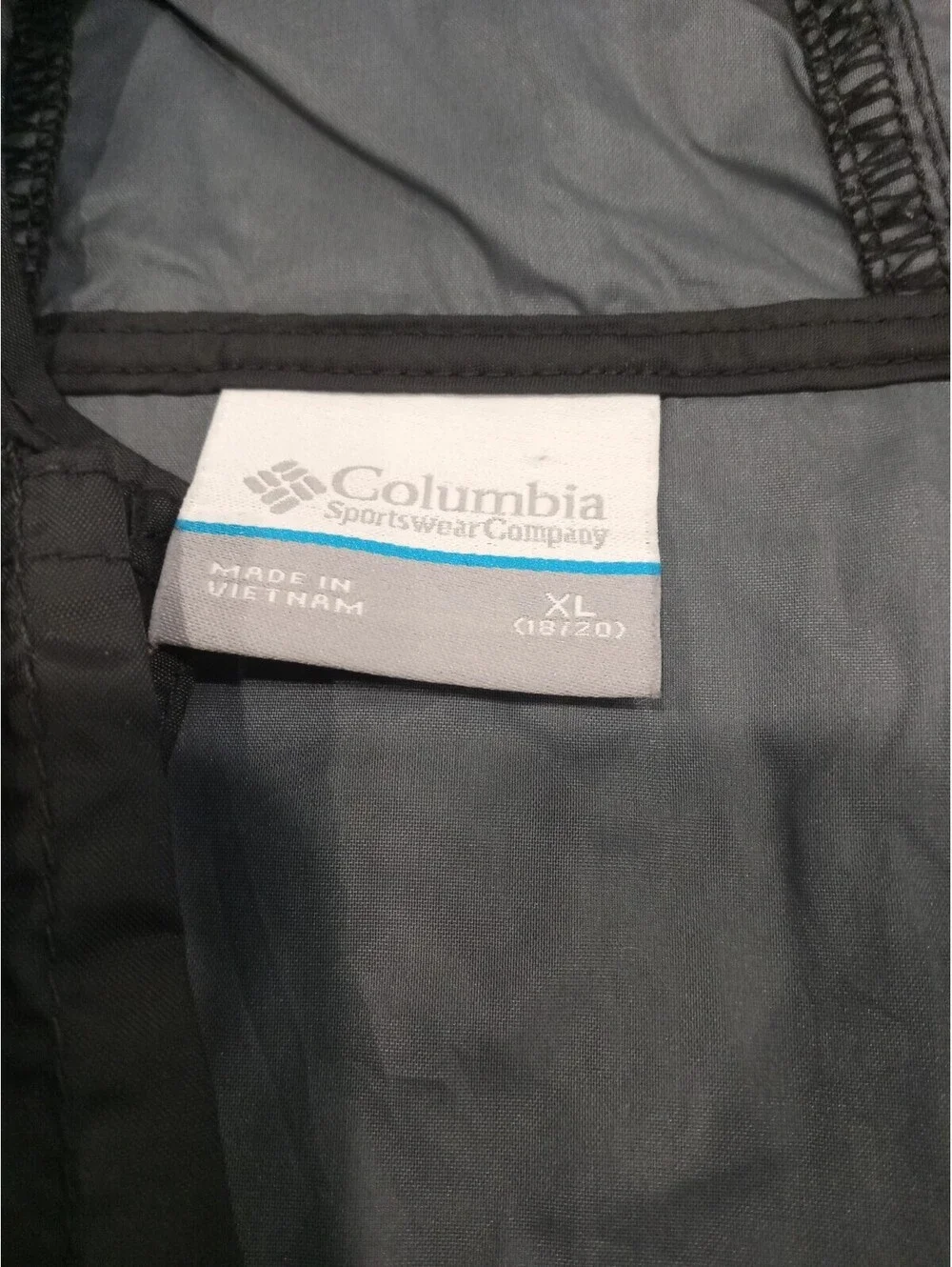 Columbia Glennaker Rain Jacket Boys XL Black Waterproof Hooded Full Zip Shell